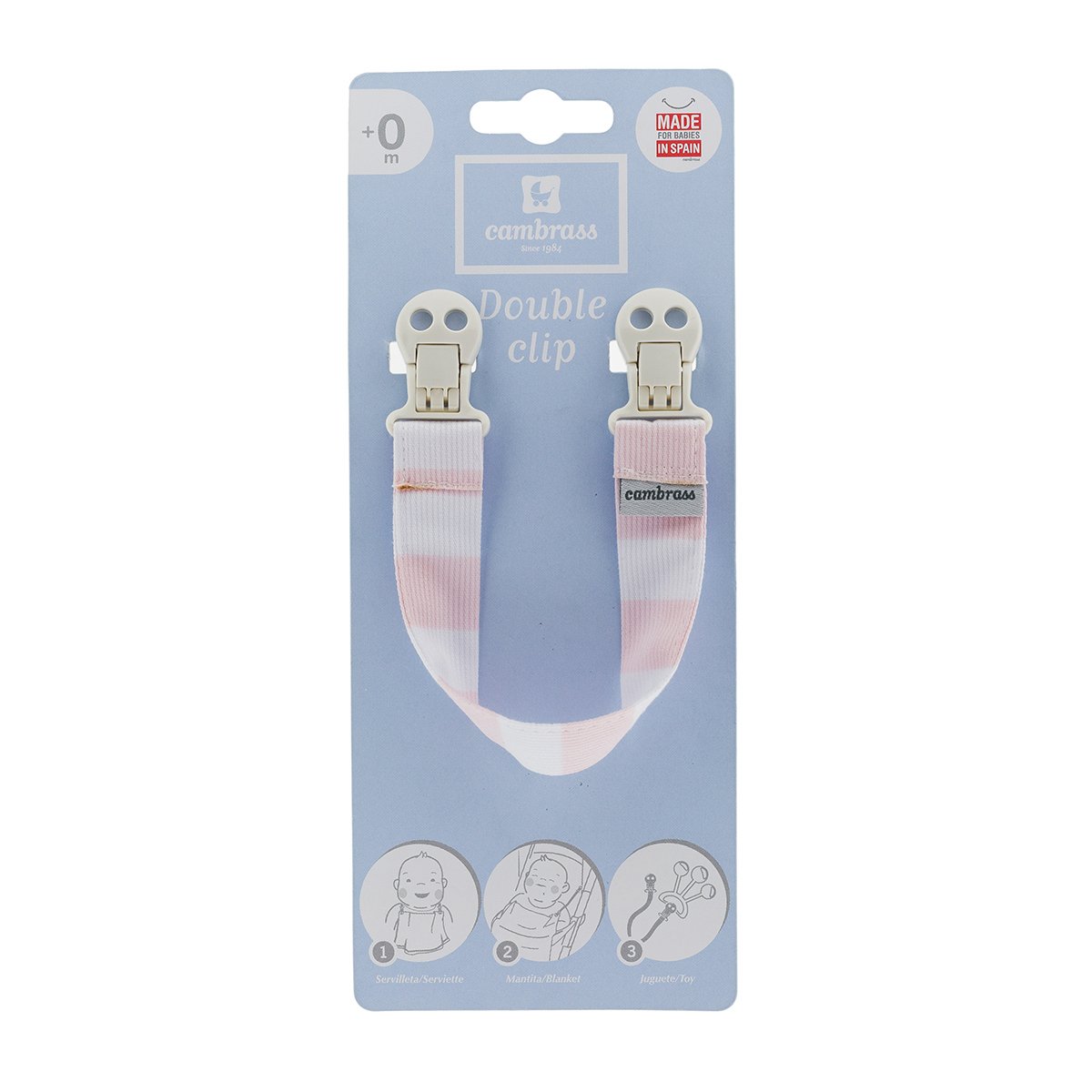 Cambrass 38954 Bib Holder 61 2 x 27.5 cm, Pink