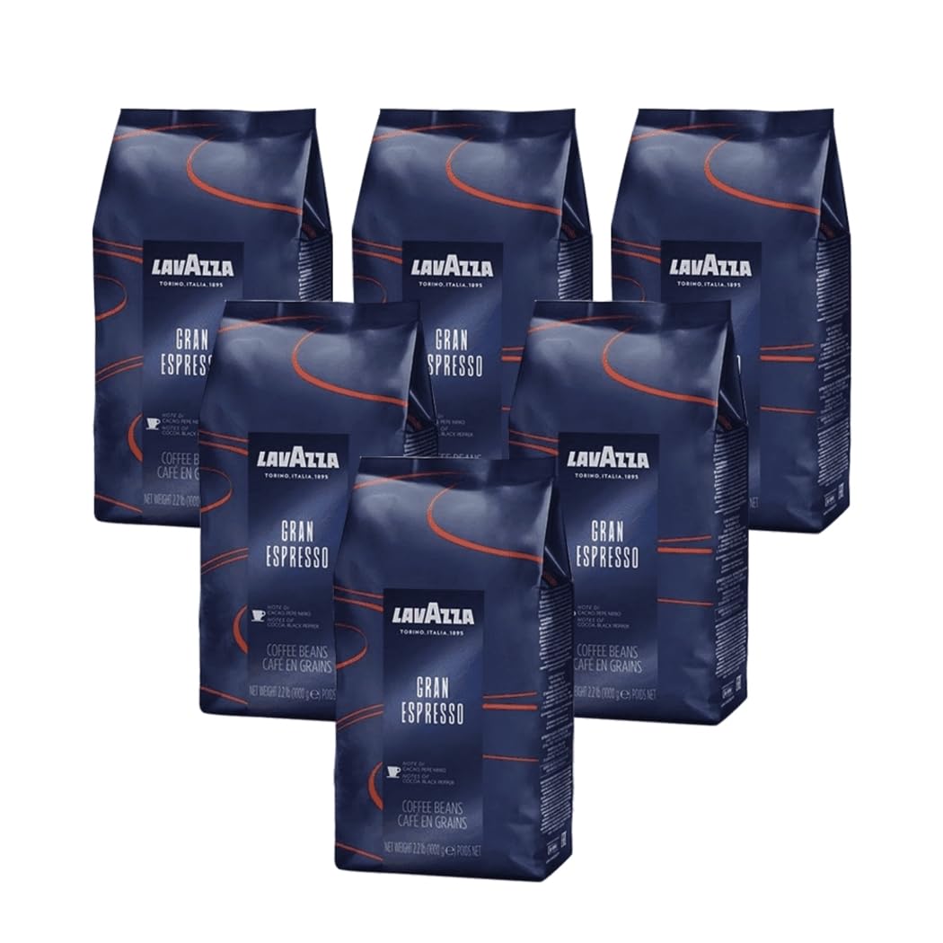 Lavazza Coffee Grand Espresso, Whole Beans, Pack of 6, Bean Coffee, 6 x 1000 g