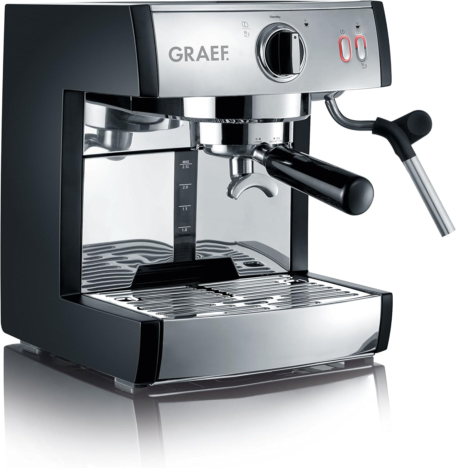GRAEF ES702EU pivalla freestanding Espresso machine Black 2.5 L pivalla, Freestanding, Espresso machine, 2.5 L, Ground coffee, 1410 W, Black