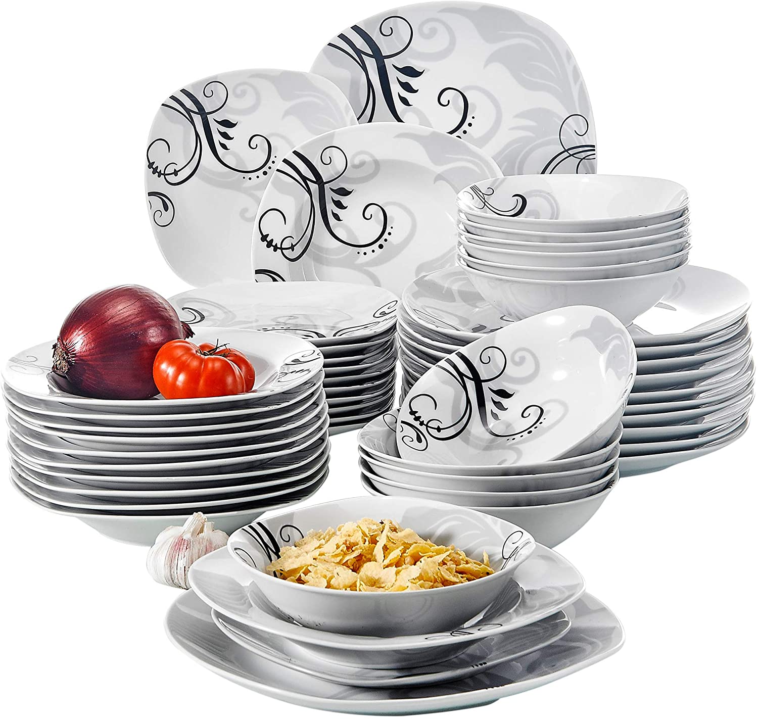 VEWEET Vewett Zoey dinner service in porcelain, 18/36 pieces, crockery set, 20/40 pieces, breakfast service, 24/48 pieces. dinner service, 30/60 pieces.
