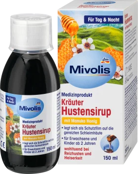 Mivolis Herbs Hustensirup with Manuka Honey, 150 ml