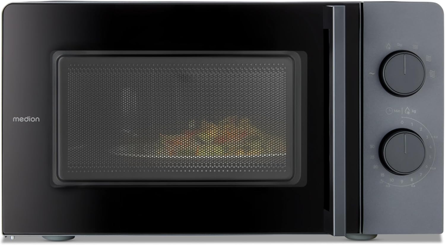 MEDION Microwave Small (17 Litres, 700 Watt Compact and Space-Saving, 5 Microwave Levels, Defrost Function, Timer Function, MD12211) Grey [Model 2025]