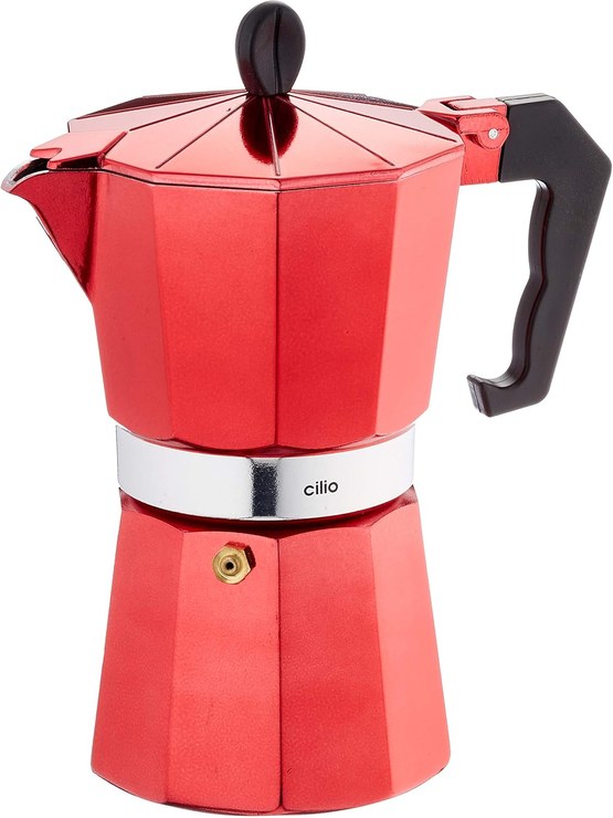 Cilio Classico Espresso Maker Metallic Red 6 Cups