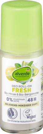 alverde NATURKOSMETIK Deodorant Roll-On Fresh Mint Bergamot, 50 ml