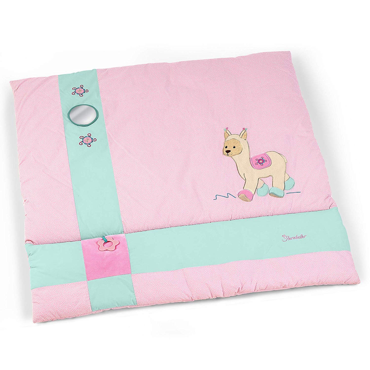 Sterntaler Hanno and Edda Baby Blanket - Suitable from Birth - 95 x 130 cm - Multi-Coloured Lama Lotte multicoloured