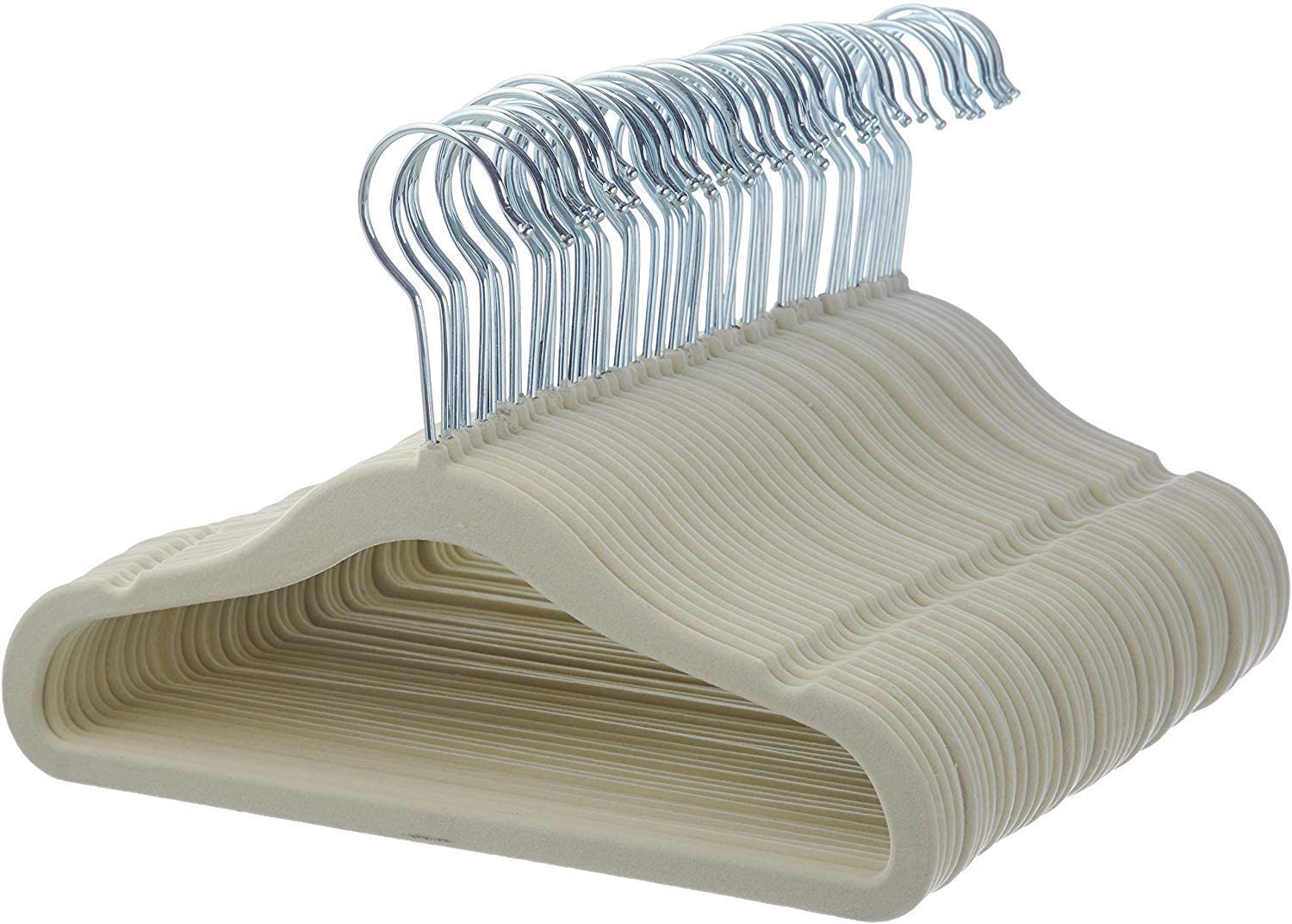 AmazonBasics velvet-covered children\'s hanger, pack of 50, beige
