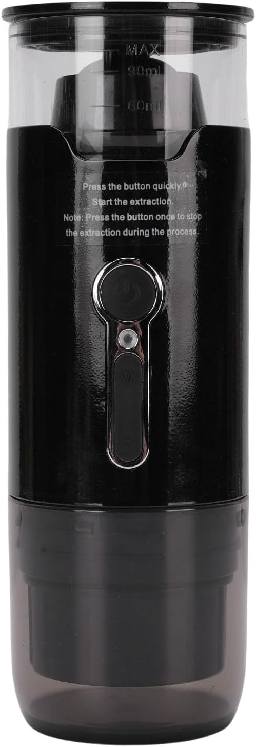 Pssopp Portable Coffee Machine, DC 12V Fully Automatic Wireless Coffee Machine for Camping, RV, Hiking Office Home
