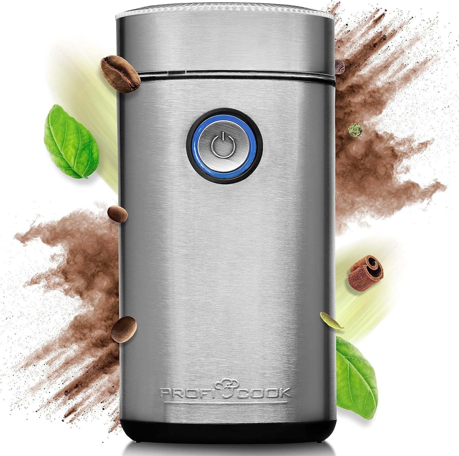 Profi Cook Proficook® Coffee Grinder for Grinding Coffee Beans, Electric Coffee Grinder with Double Stainless Steel Knife, Grinder with Viewing Window and 40 G Container, Electric Coffee Grinder, 150 W,