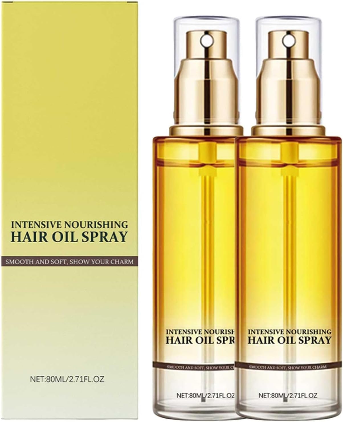 Hair Perfume, Hair Oil Spray, Hair Care Essential Oil Spray, Soft Hair Oil Spray, Moisturizing Essential Oil for Hair Treatment, For Dry and Frizzy Hair (80ml, 2PC)