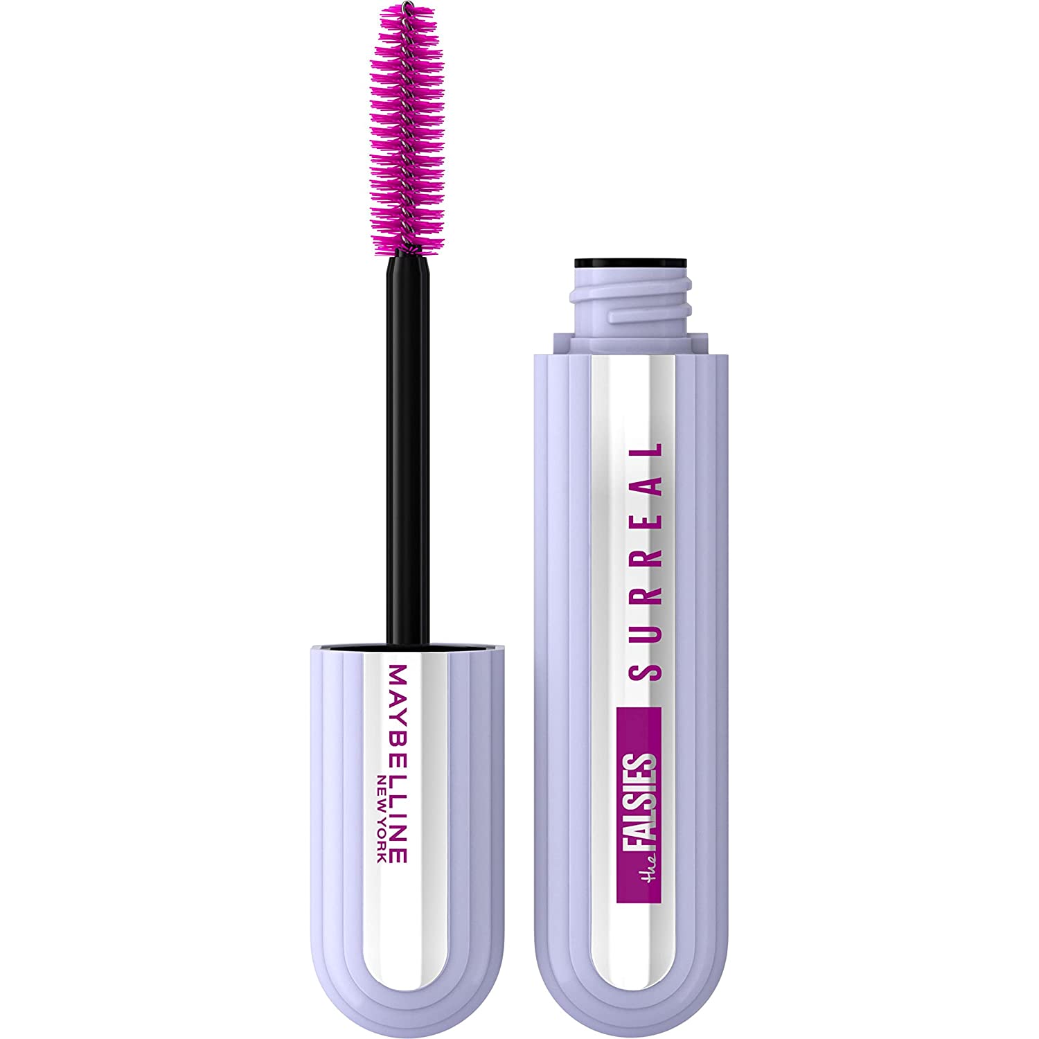 Maybelline New York Mascara with False Eyelash Effect, with Hybrid Fibre Technology and Extending Helix Brush, The Falsies Surreal Mascara, Black, 10 ml
