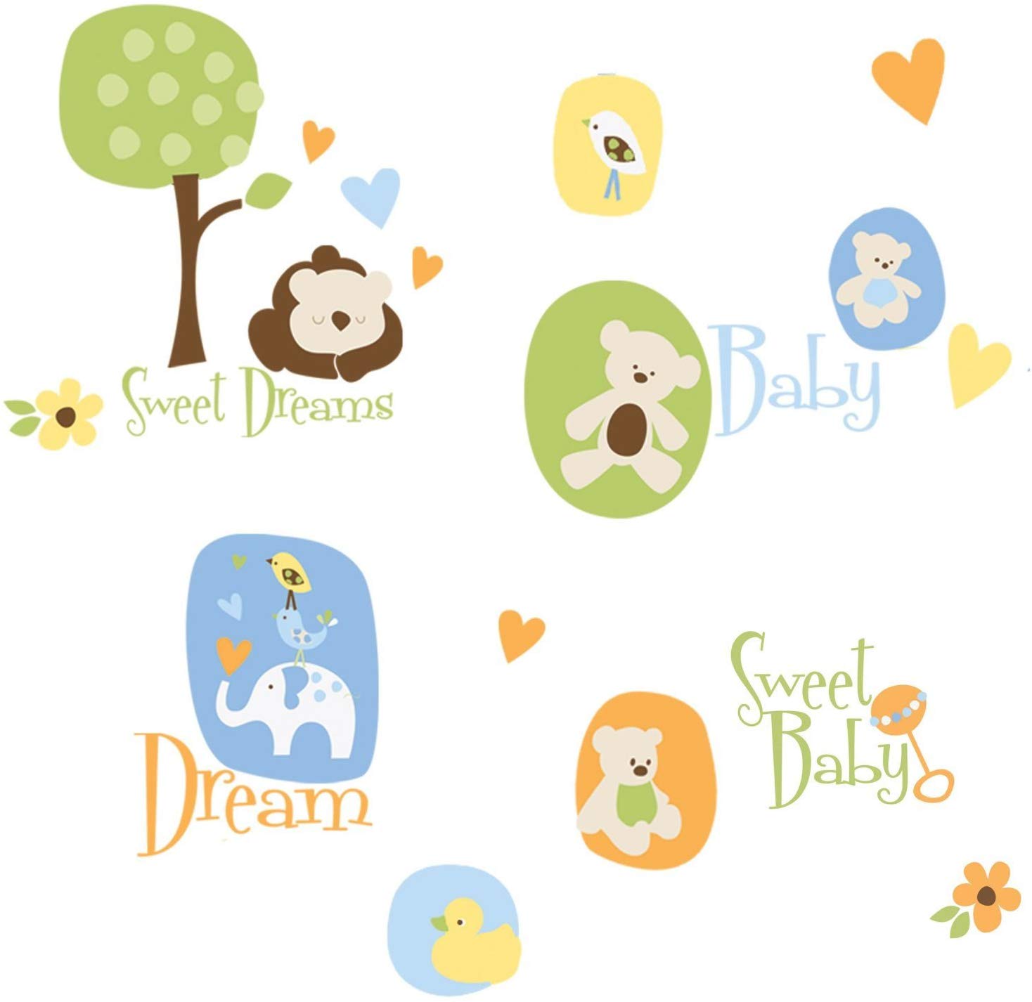 Roommates Repositionable Nursery Wall Stickers Modern Baby
