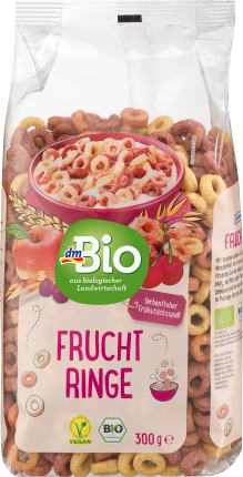 dmBio Knuspermüsli, fruit rings, 300 g