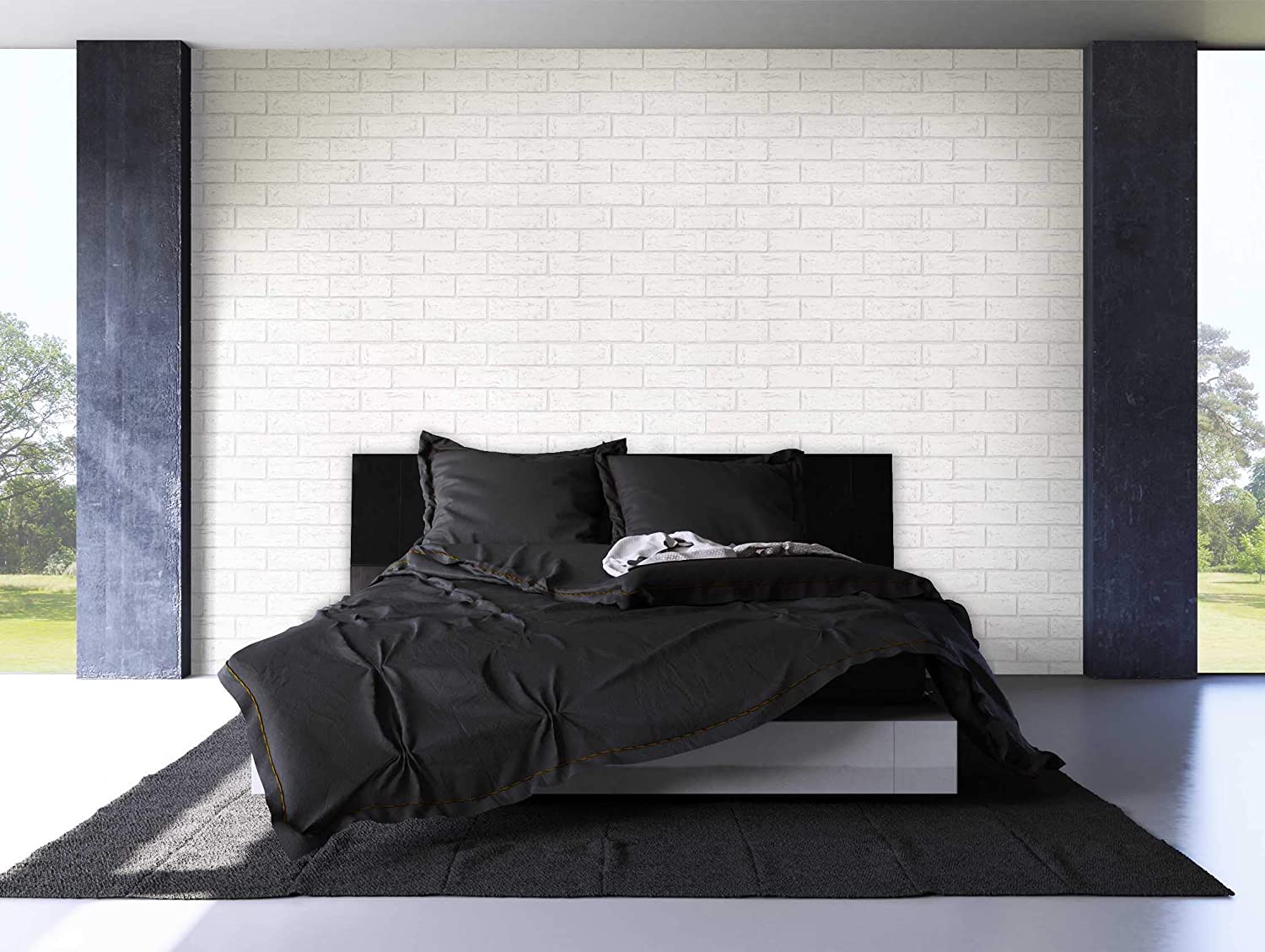 Newroom Design Newroom Stone Wallpaper White Modern Wallpaper Paper Modern Design 3D Look Wallpaper Brick Stone Masonry Loft including Wallpaper Guide