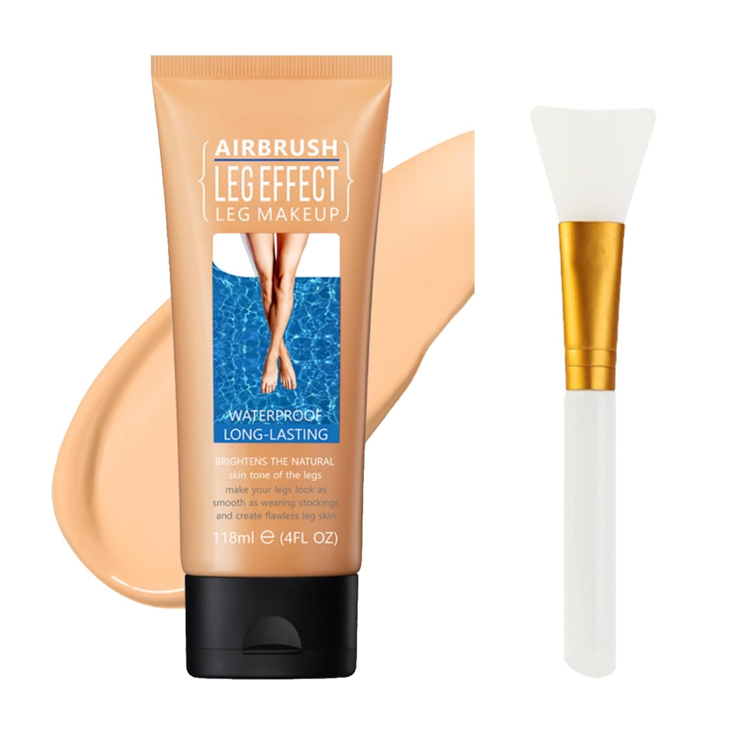 Thoquene Leg Make Up Waterproof Body Leg Make Up Including Applicator Brush