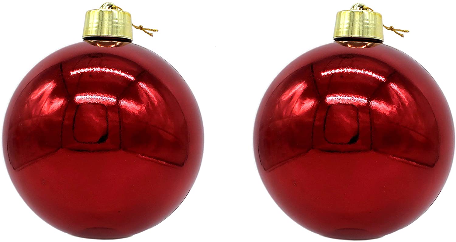 DARO DEKO DARO Decorative Christmas Baubles XXL Diameter 25 cm Set of 2 Glossy Red