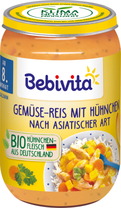 Bebivita Menu Vegetable rice with Asian-style chicken, from the 8th month, 220 g