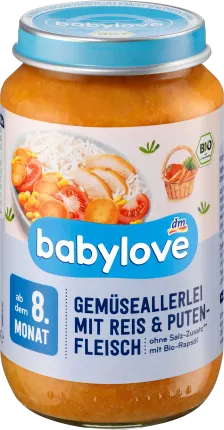 babylove Menu Vegeta Allerlei with rice & turkey from the 8th month, 220 g
