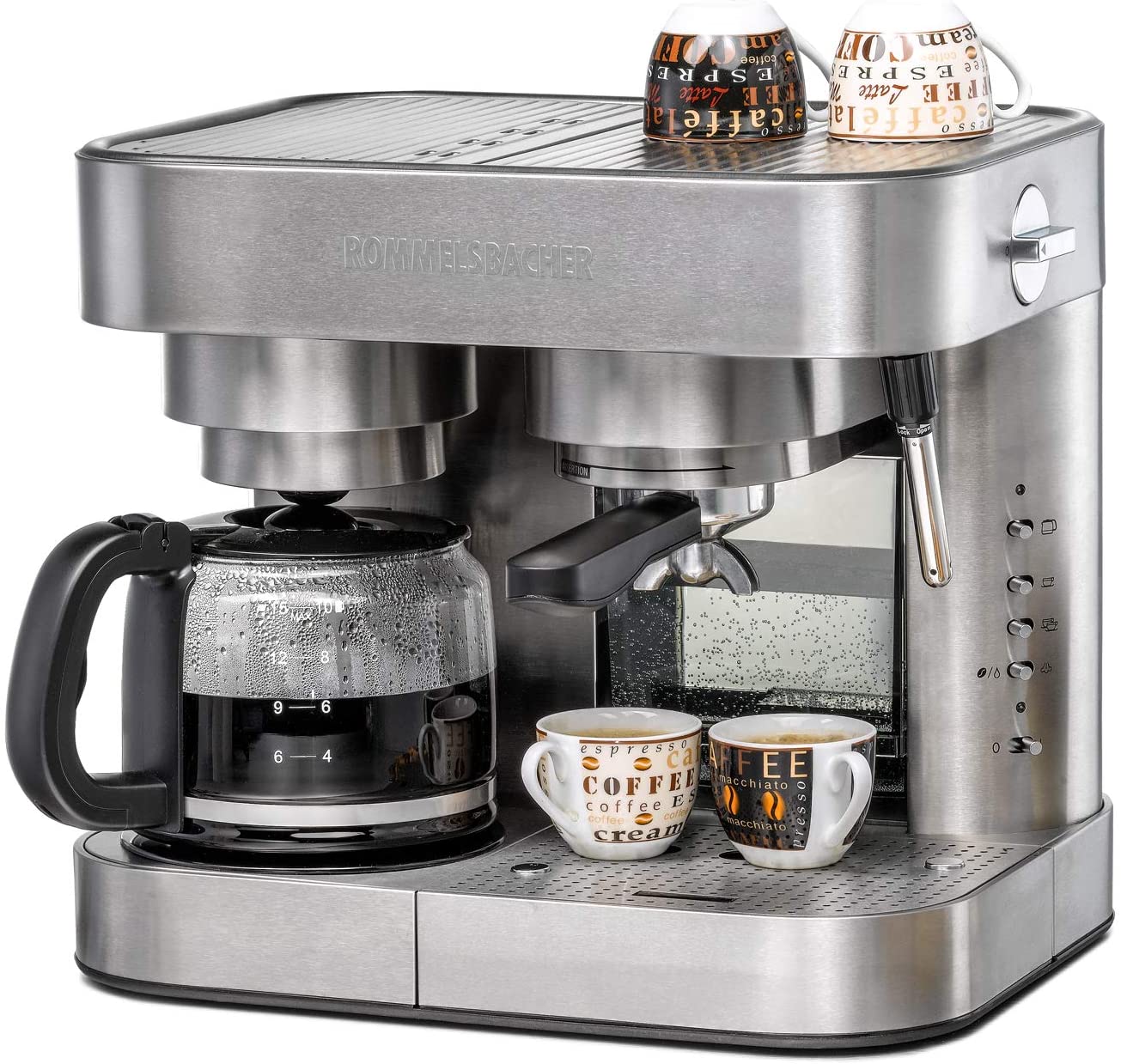 Rommelsbacher EKS Coffee Machine, Stainless Steel