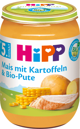 HiPP Menu Corn with mashed potatoes & organic turkey from the 5th month, 190 g