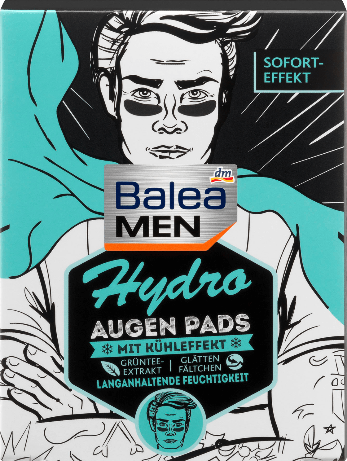 Balea MEN Hydro Eye Pads, 12 Pcs
