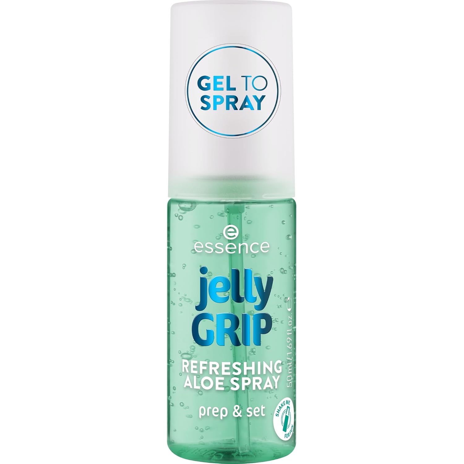 essence Jelly Grip Refreshing Aloe Spray, Fixation Spray, Transparent, Moisturizing, Refreshing, Radiant Fresh, Vegan, Oil-Free, Alcohol-Free, Paraben-Free, Pack of 1 (50 ml)