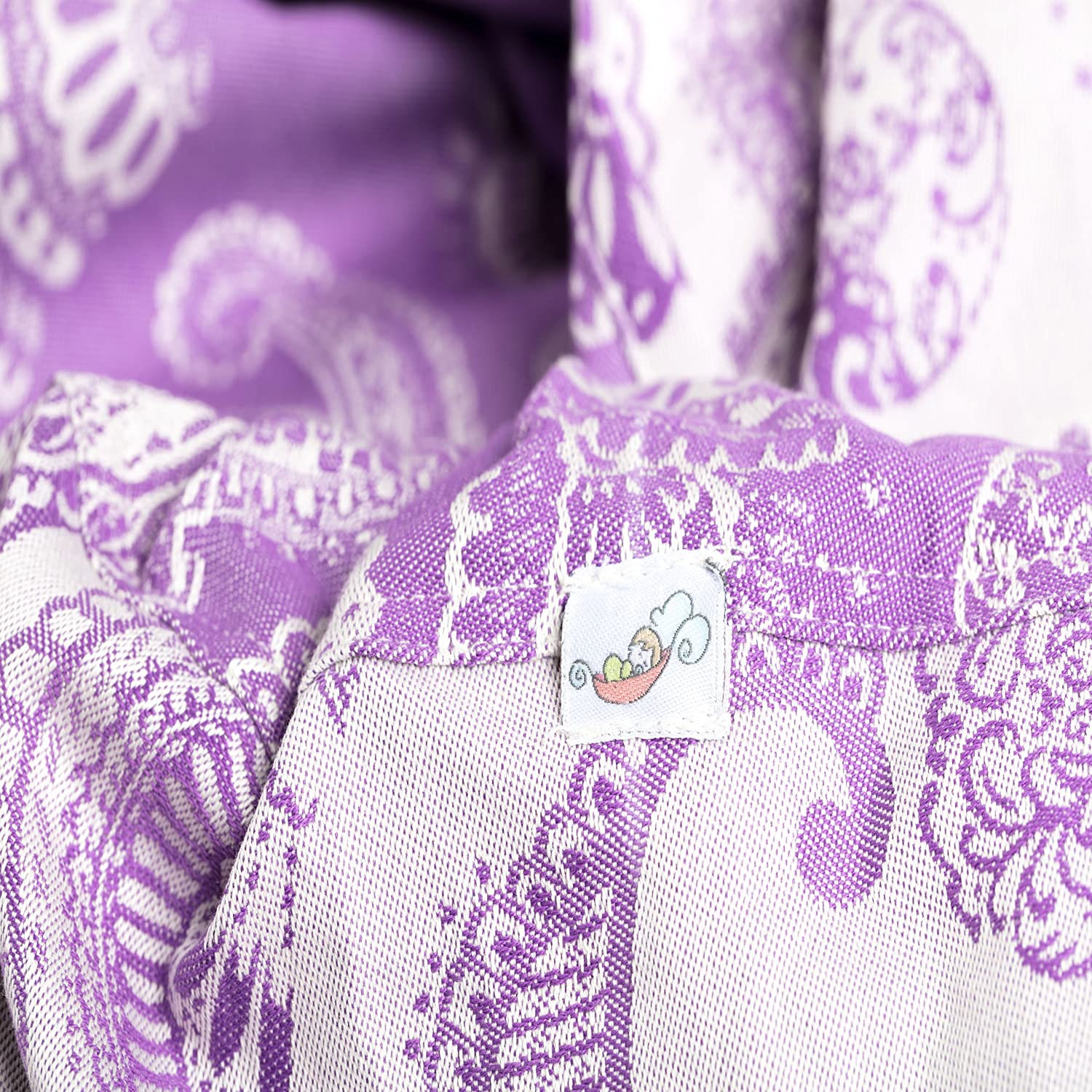 SCHMUSEWOLKE Bestes für Babys SCHMUSEWOLKE Baby Carrier Sling Jacquard Caribbean Violet Organic Cotton 70 x 470 cm Baby Size Toddler Size Newborns and Toddlers 0-60 Months 3-16 kg Belly and Back Carrying Cloth