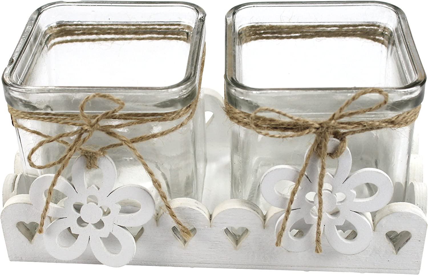 Decoline 2-Piece Tea Light Holder with Flower Pendant (Pack of 2)