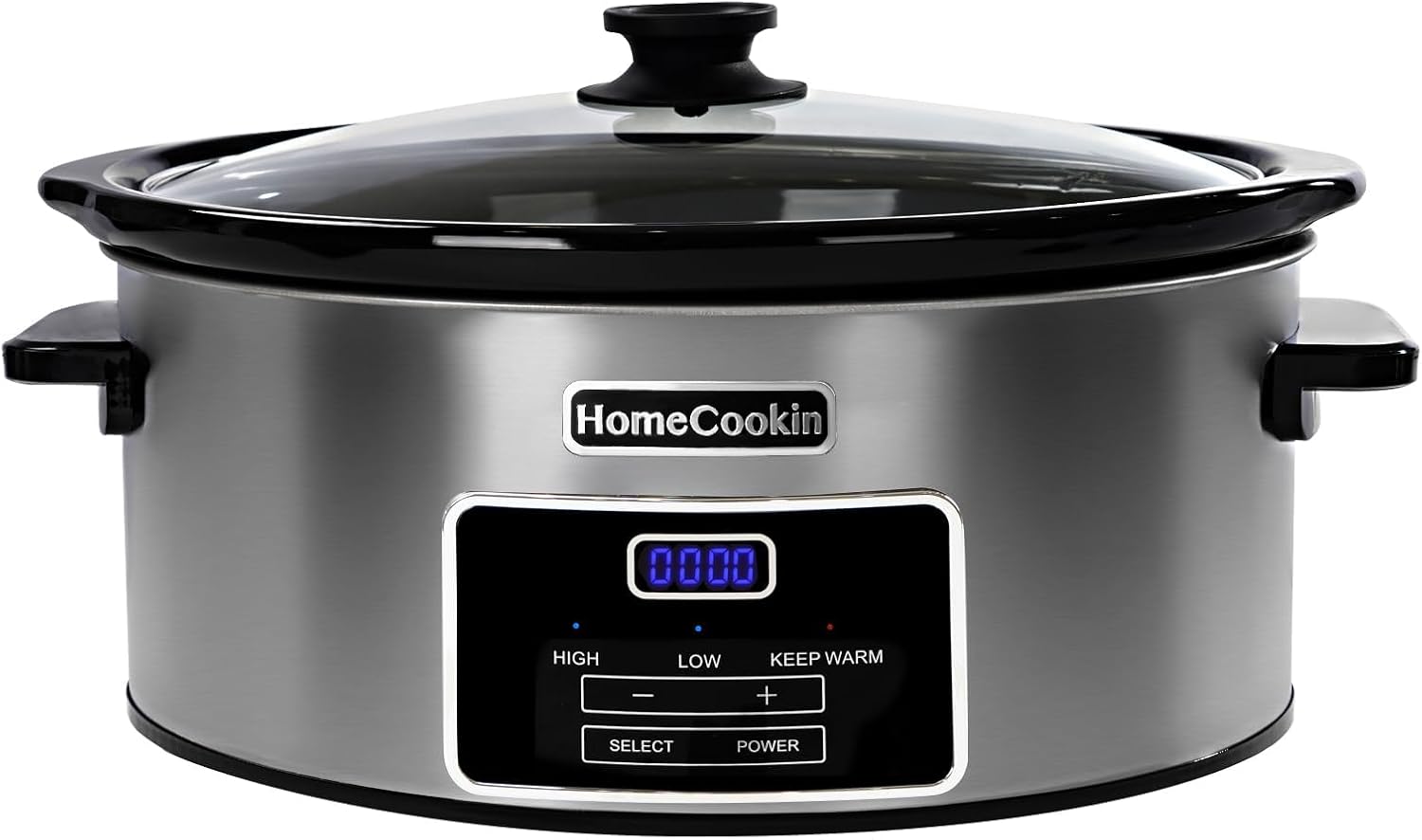 HOMECOOKIN Programmable Digital Slow Cooker with 8 Quarters and Timer, Small Kitchen Appliance for Family Meals – for More Than 10 People – Heat Settings: Hold