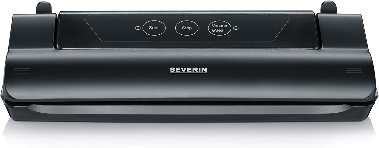 SEVERIN FS 3610 Vacuum Sealer with 10 Vacuum Bags (28 x 35 cm), Fully Automatic Vacuum Sealing and Welding, Plastic, Black,