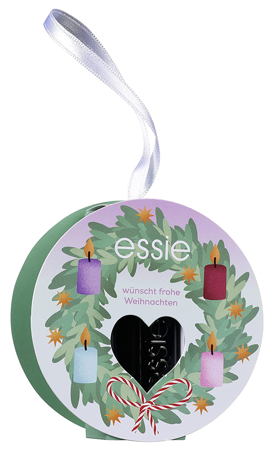 essie Nail Polish in Christmas Advent Wreath Packaging, Ideal Christmas Gift, with Colour Varnish for Colour-Intensive Fingernails, No. 88 Licorice (Black), 1 x 13.5 ml, ‎no.