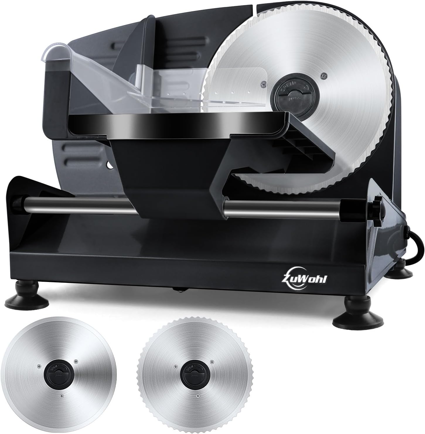 200 Watt Electric All-Slicer, Stainless Steel, Adjustable Food Processor, 0 to 15 mm, 2 Blades, Sausage Slicer, Bread Slicer, Ham Cutter, Electric Knife Meat & Cheese