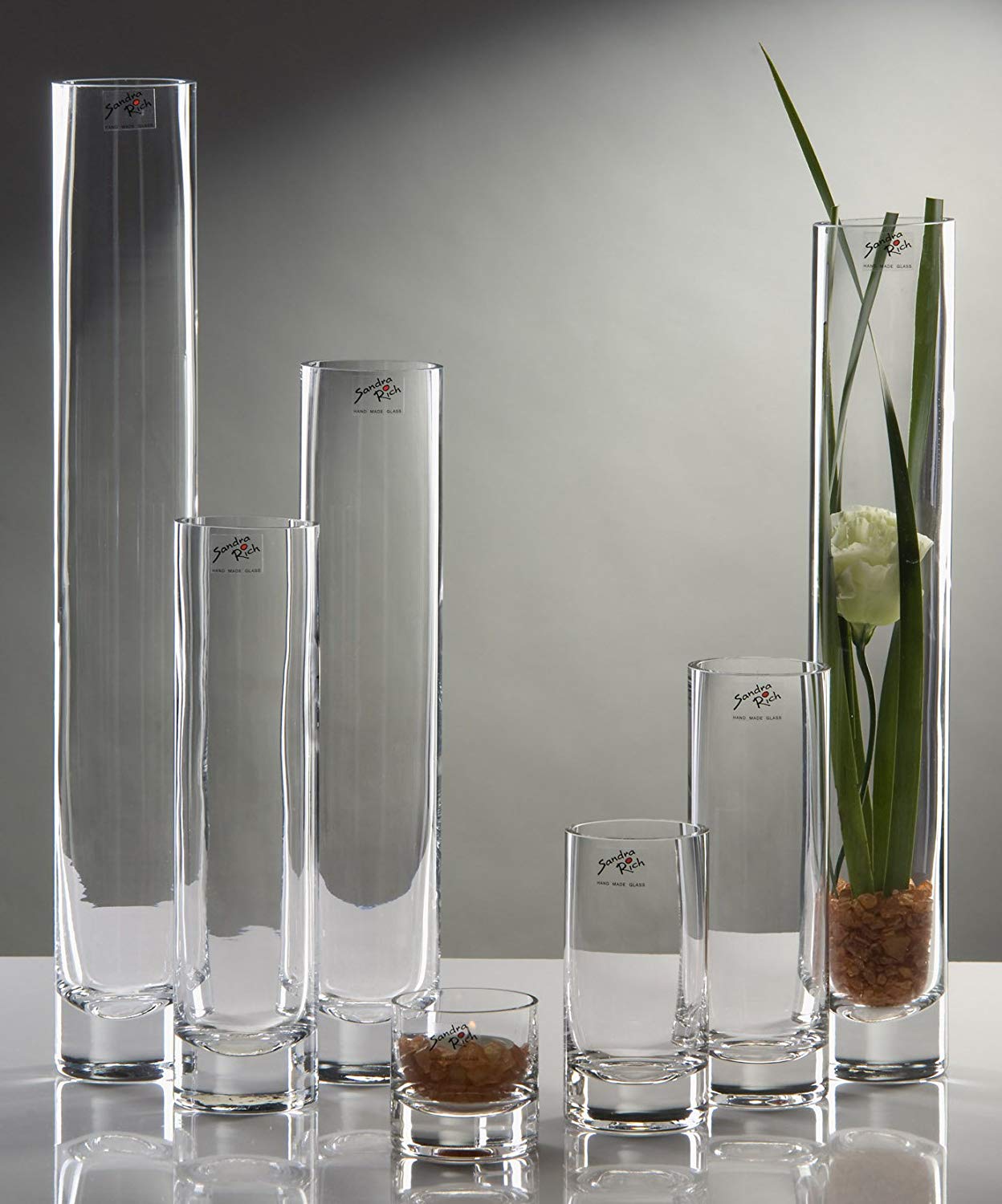 Sandra Rich Glass Vase Solifleur Straight Slim 18Cm