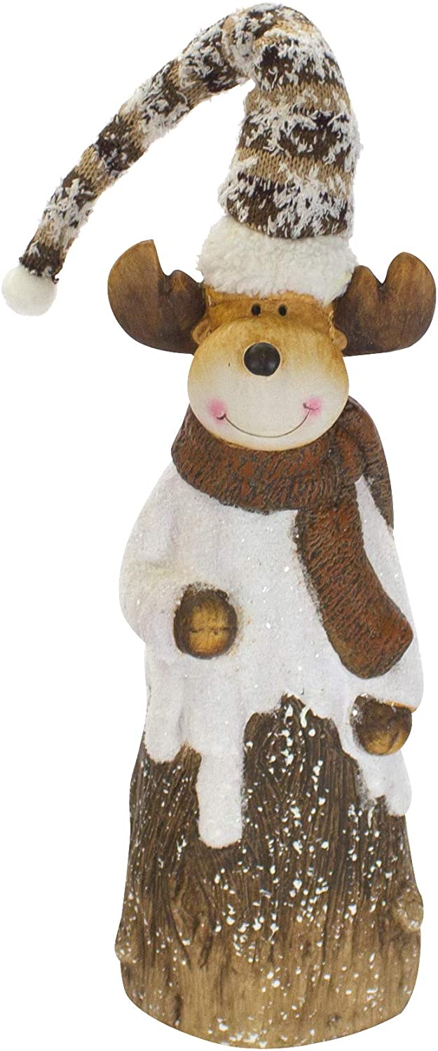 DARO DEKO Decorative Christmas Figurine with Fabric Hat