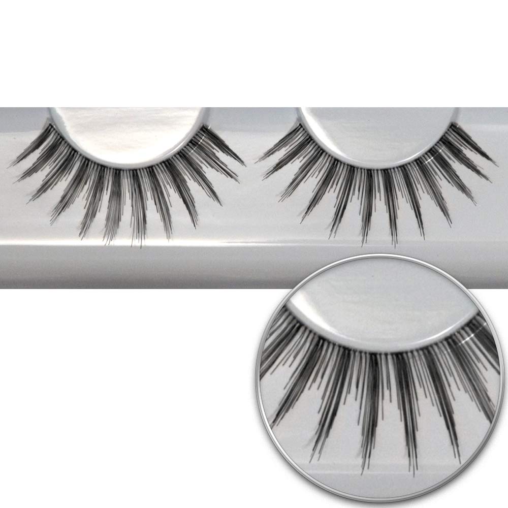 GRIMAS Human Hair False Eyelashes No. 108, schwarz, ‎108 spitzen lange lichte