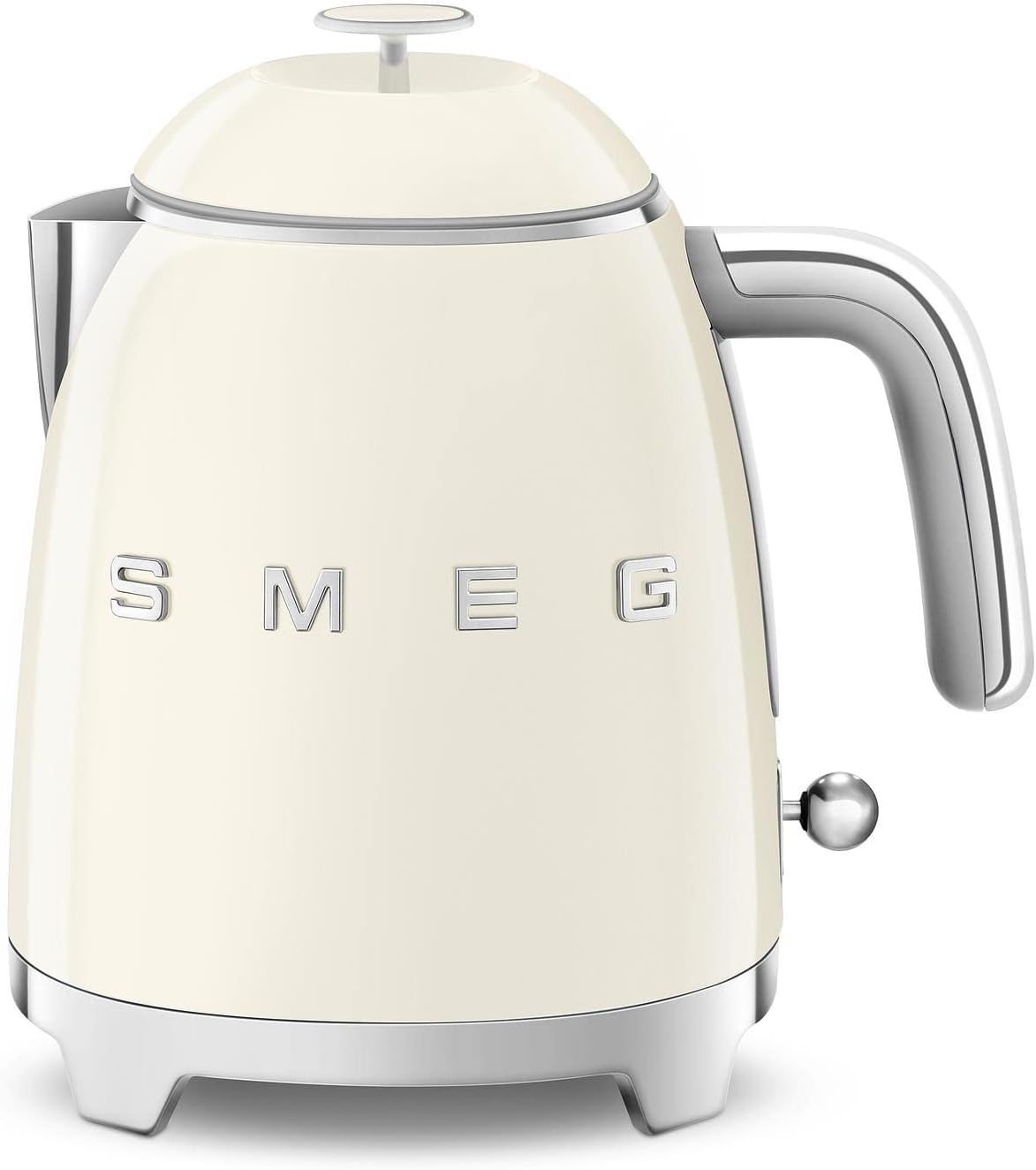 Smeg, KLF05CREU Small Electric Kettle 0.8 L, Stainless Steel Filter, Safety Shut-Off, Water Level Indicator, Non-Slip Base and Integrated Cable Winder, Power 1400 W, Cream