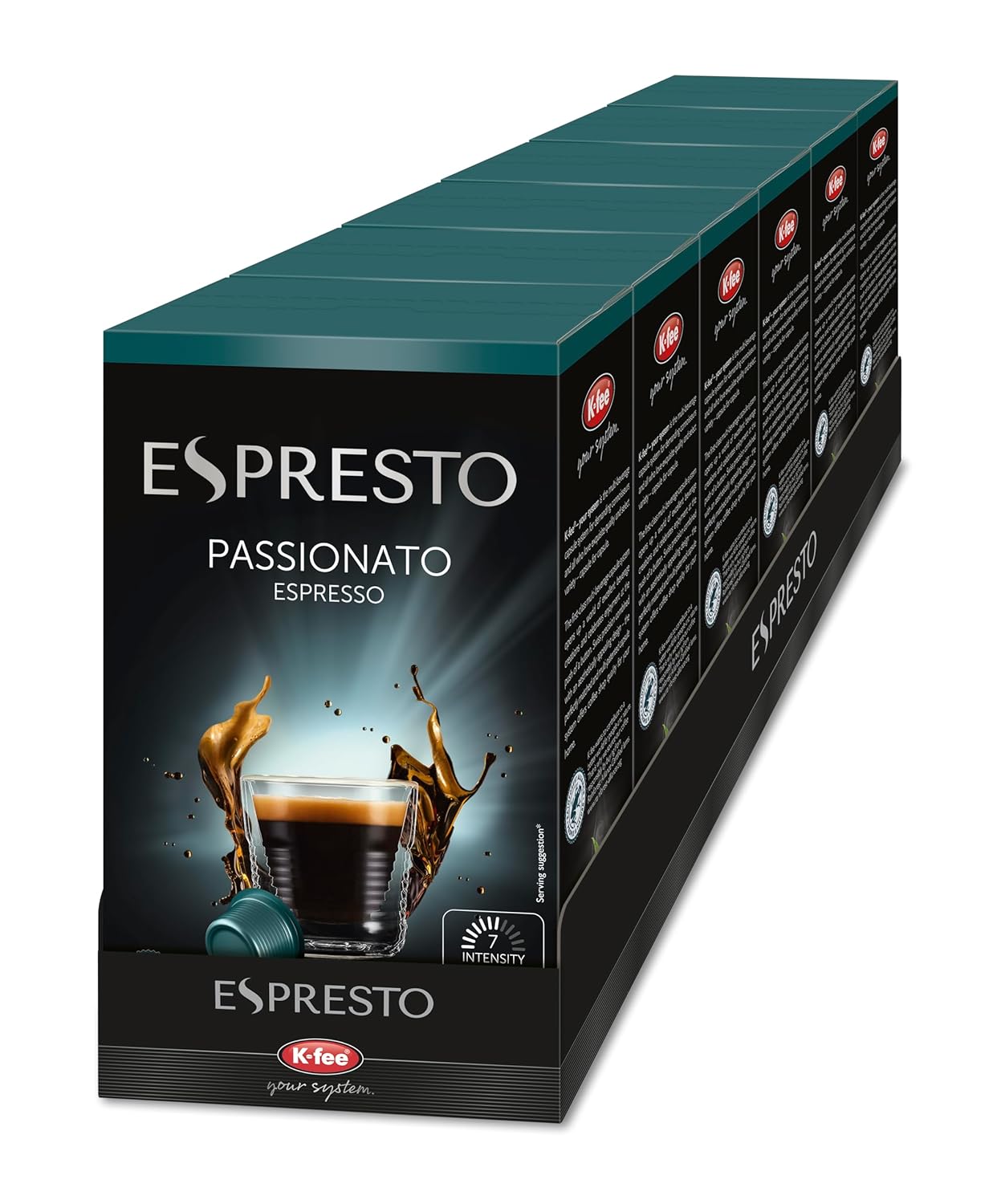 ESPRESTO Coffee Capsules | Passionato - Espresso | Compatible with K-fee & Aldi * Expressi* | Intensity 7/12 | RFA Certified | 96 capsules