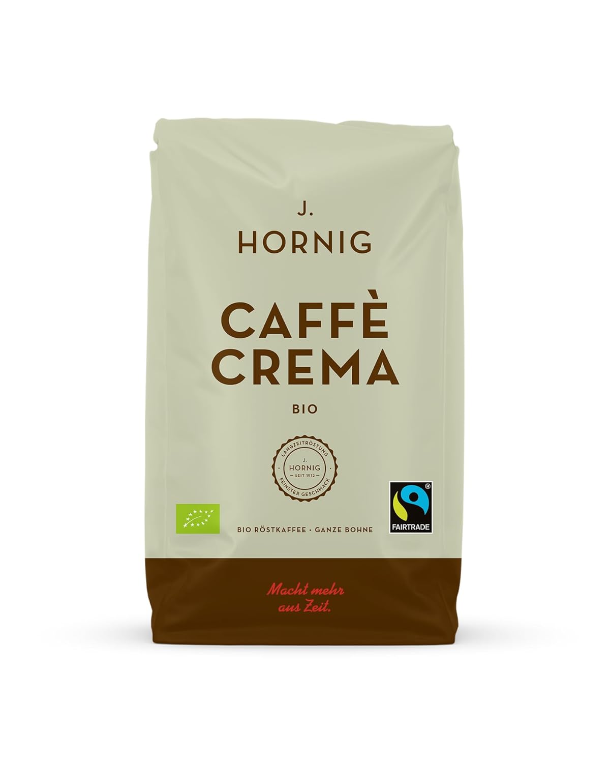 J. Hornig Coffee Beans Espresso Bio & Fairtrade, Caffè Crema Bio, 500 g Whole Beans, Chocolate Flavor, for Fully Automatic Machines, Portafilter Machine and Espresso Maker