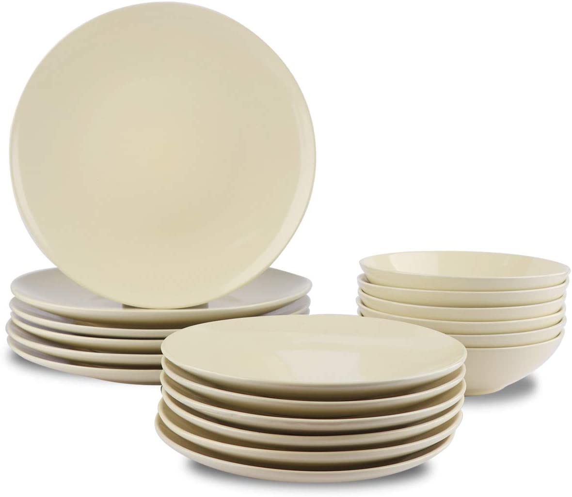 AmazonBasics basics 18-Piece Dinner Set, Service For 6
