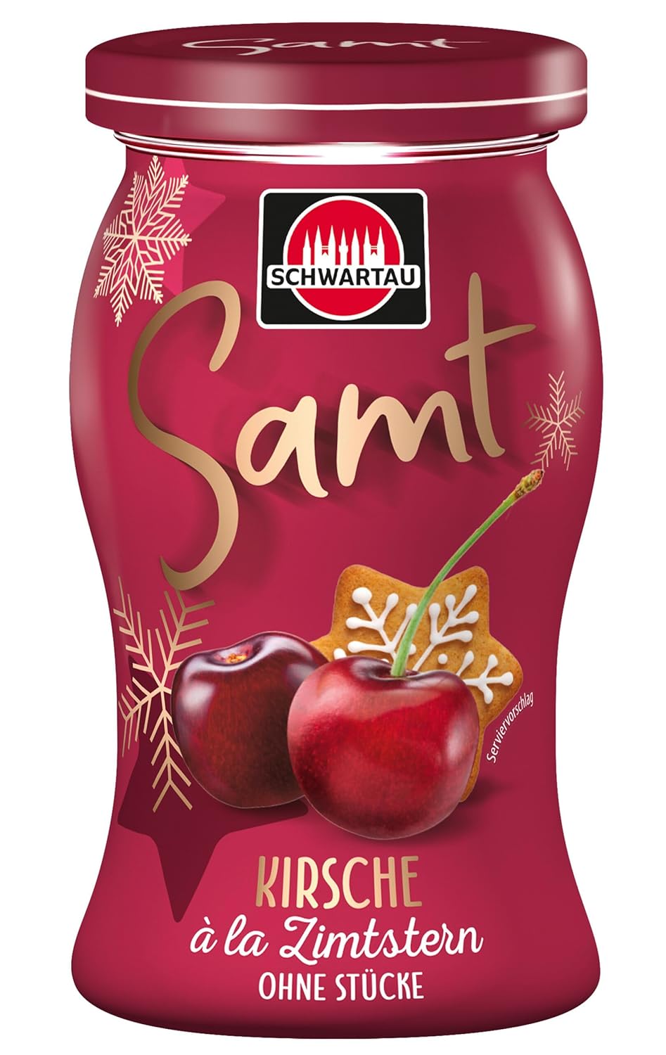 Schwartau Velvet Winter Edition Cherry à la Cinnamon Star, Fruit Spread without Pieces, 270 g