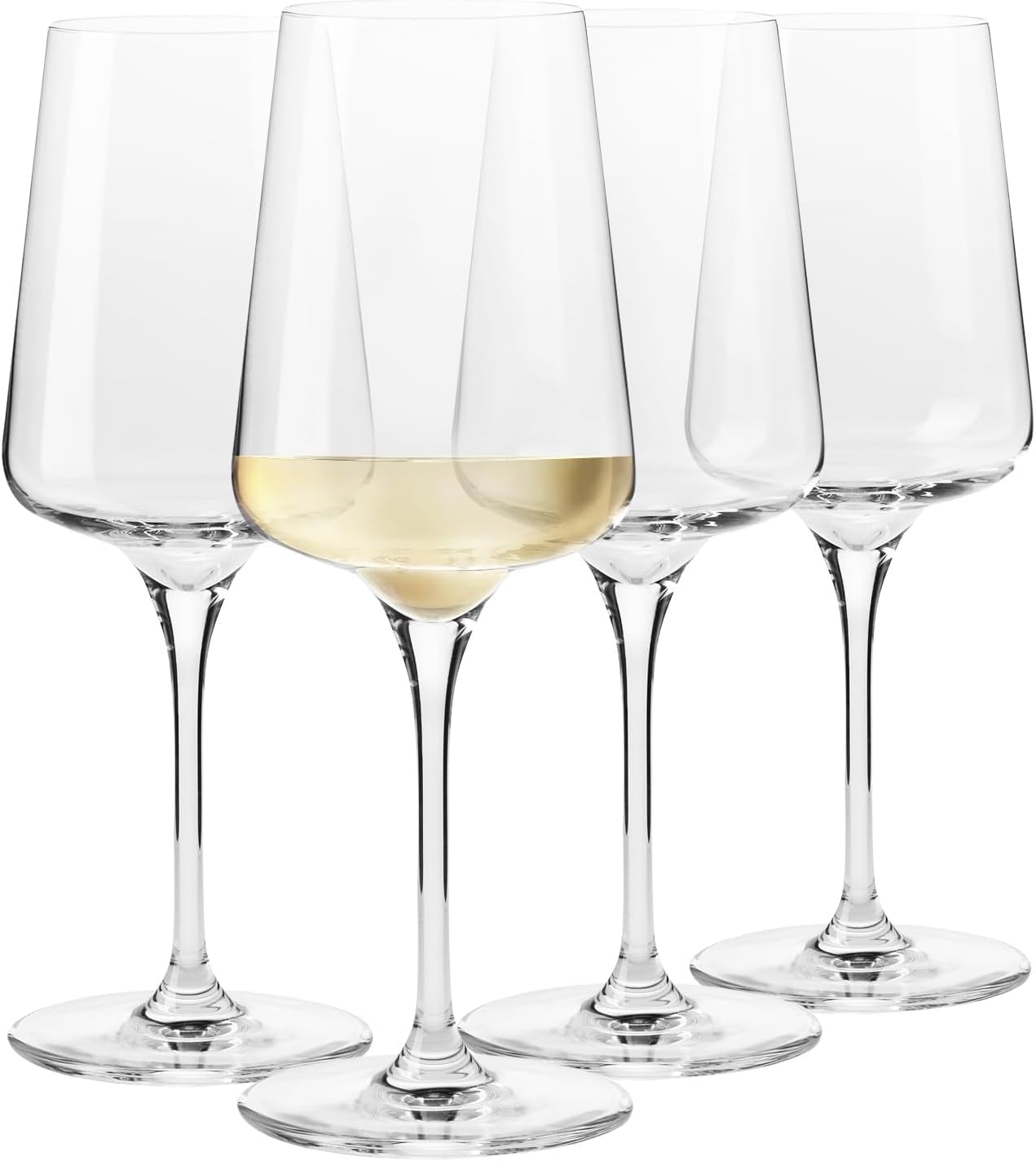 Krosno Store KROSNO White and Sparkling Large Wine Glasses Drinking | 4 Piece Set | 14oz | Infinity Collection | Elegant | Cocktail Crystal Set Wedding Gift | Lead-Free Glass | Houses, Restaurants & Kitchen