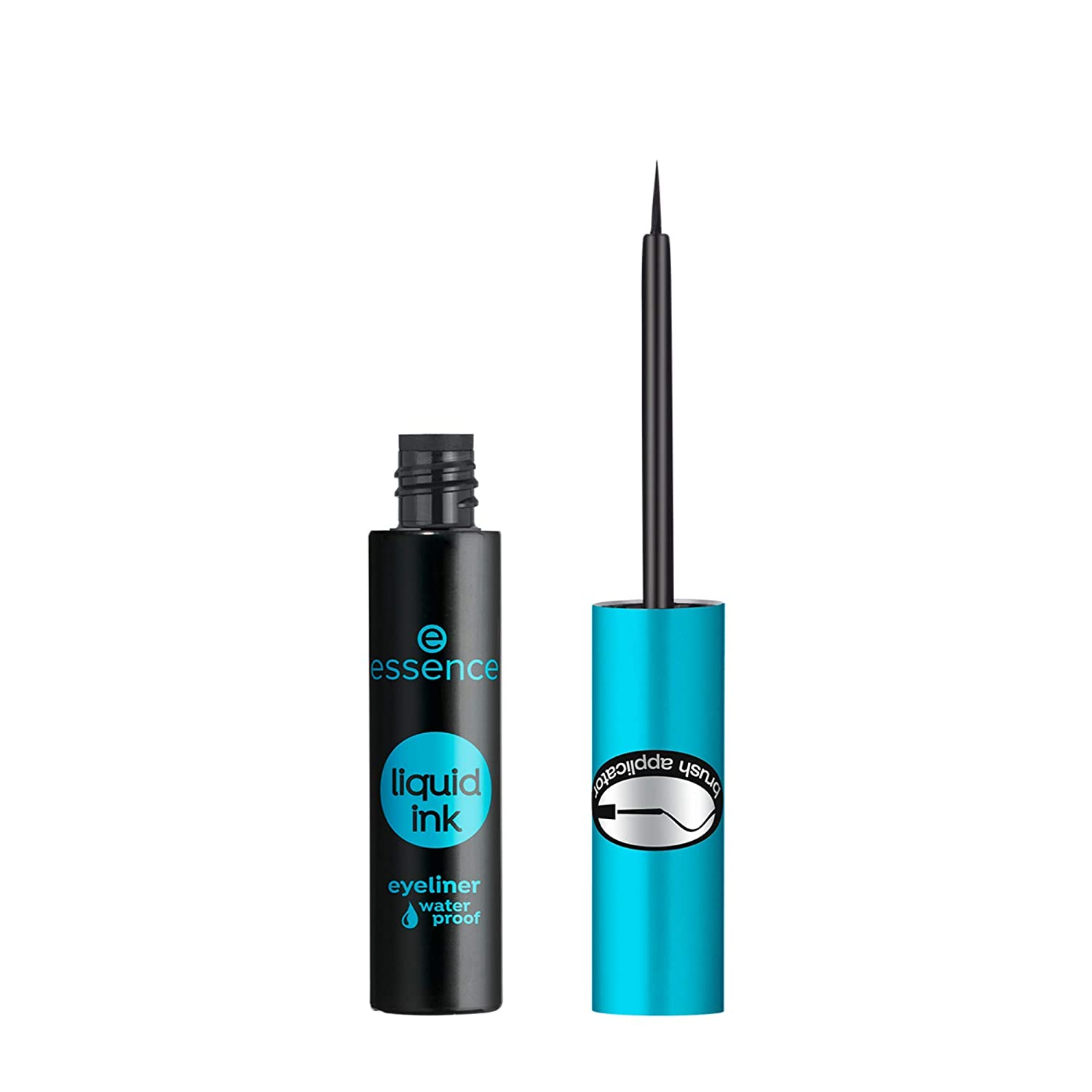 essence cosmetics essence liquid ink eyeliner waterproof, eye liner, no. 01, black, defining, long-lasting, waterproof, vegan, perfume free (3 ml), ‎black