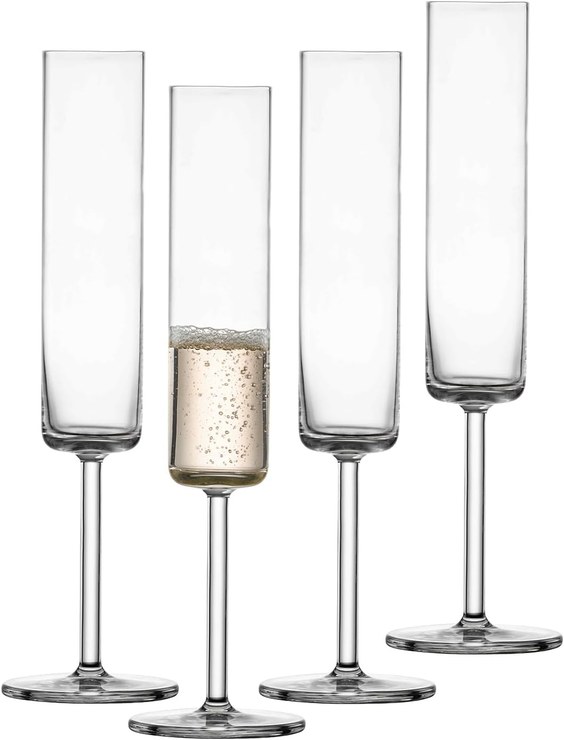 SCHOTT ZWIESEL Modo Champagne Glasses (Set of 4), Straight Champagne Glasses with Moussing Point, Dishwasher Safe Tritan Crystal Glasses, Made in Germany (Item No. 119901)