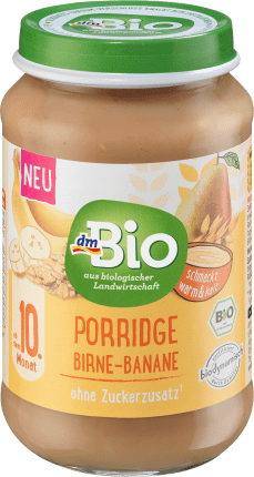 dmBio Fruit&Cereals Porridge Pear-banana from 10th month, Demeter, 190 g