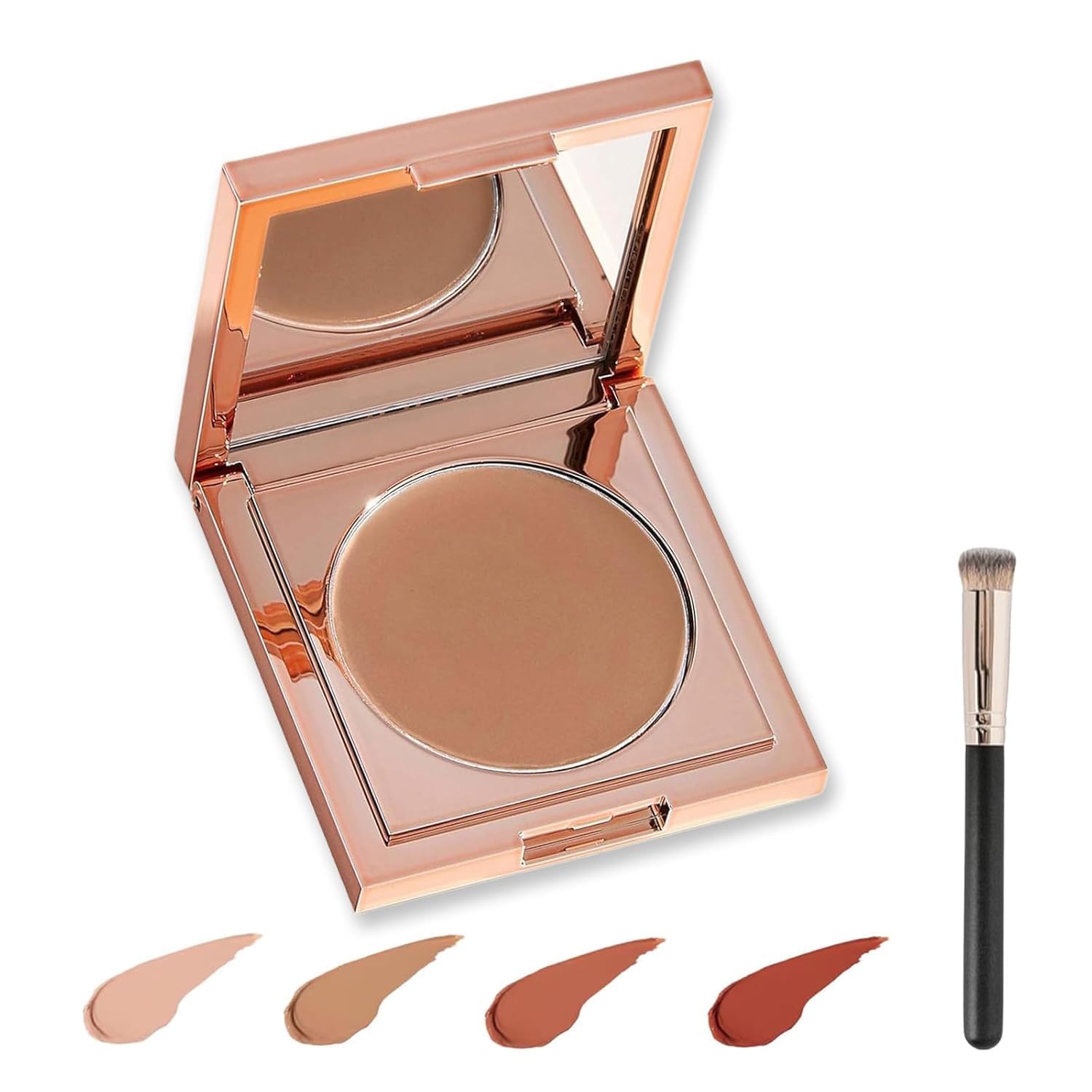 FLLUOUZH Coloured Clay CC Undereye Corrector with Brush, Under Eye Concealer and Colour Corrector for Dark Circles, Hydrating and Long Lasting Foundation (02-Natural Colour)