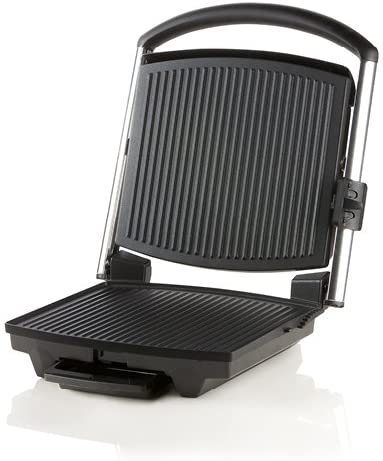 Domo DO9140G Stainless Steel Contact Grill Large Grill Plate - Can also be used as Table Grill - Panini Grill Ideal for Barbecue from Panini, Toasts, Meat, Fish