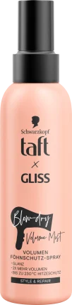 Schwarzkopf taft hair dryer spray taft x Gliss Blow Dry Volume Mist, 150 ml