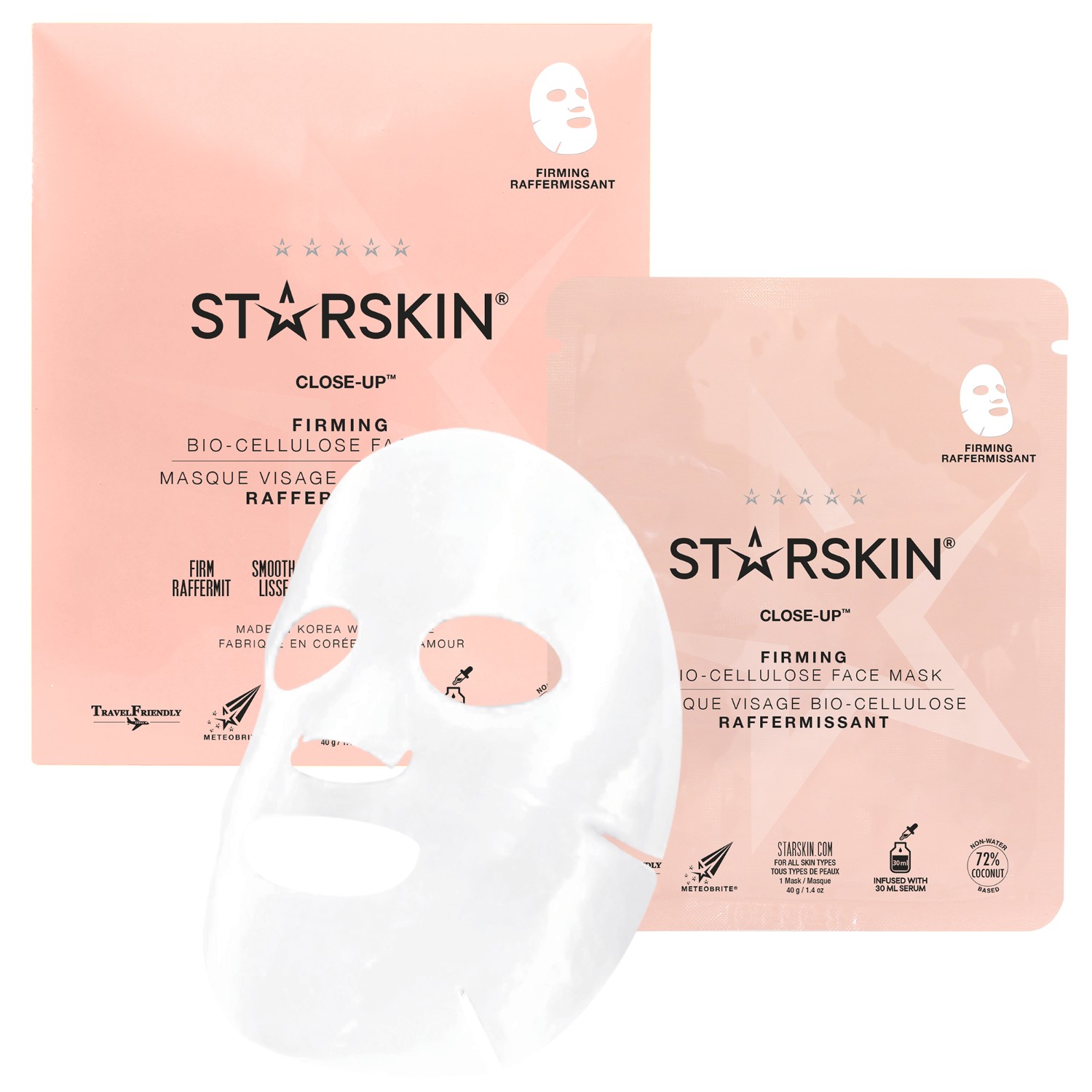 STARSKIN Close-Up™ Coconut Bio-Cellulose Firming Face Mask