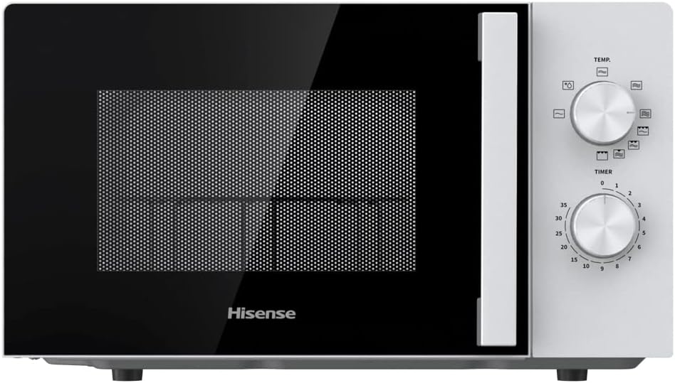 HiSense Microwave H20MOWP1HG with Grill Function and Mechanical Control, Capacity 20 L, Power 700 Watt on 5 Levels, White