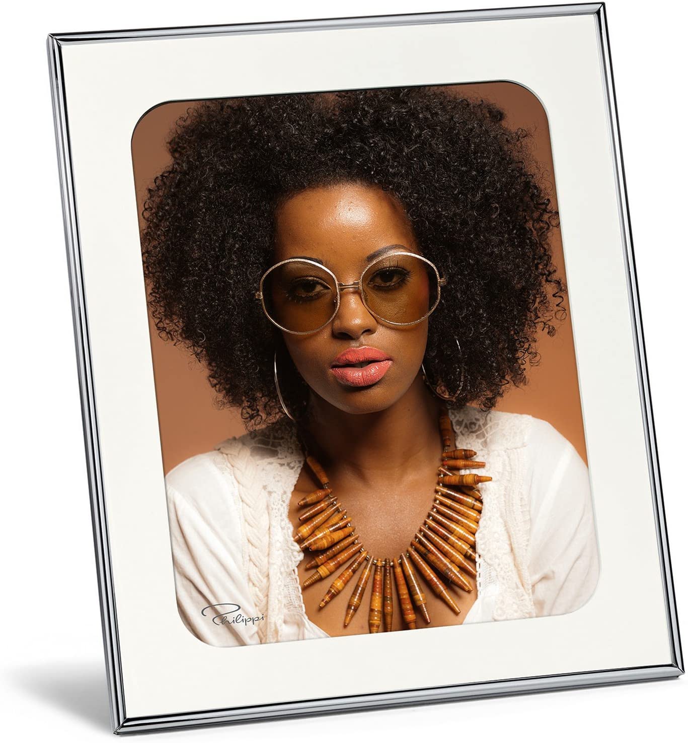 Philippi Chic Stainless Steel Picture Frame – Silver – 8 \"x 10 (20 cm x 25 cm)