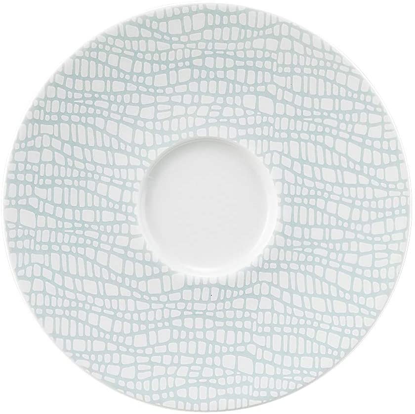 Seltmann Weiden Combi-Saucer \"Fashion Green Chic, Hard Porcelain, White/Turquoise